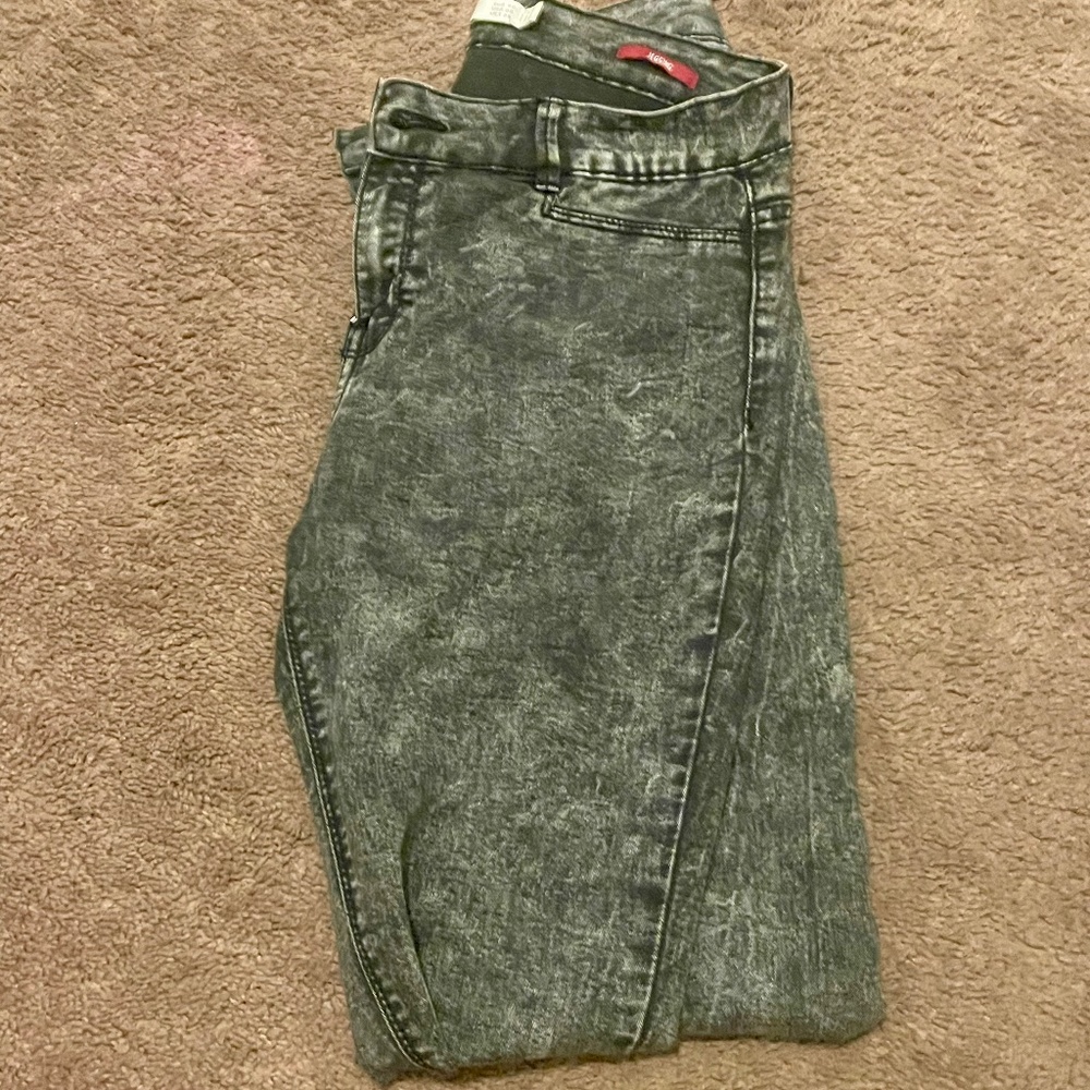 Zara Stone Washed Jean Women’s Trafaluc Jegging Size 8 90s Faux Front Pockets
